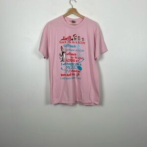 Gildan Dr Seuss Cat In The Hat Womens L Pullover Short Sleeve Barbecore Shirt